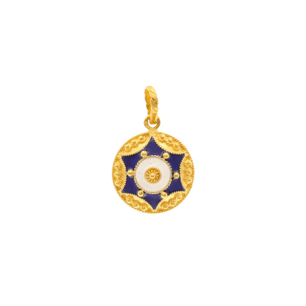 Medalha Caramujos em Ouro com Esmalte Colorido (1.6cm) - Loja do Ouro