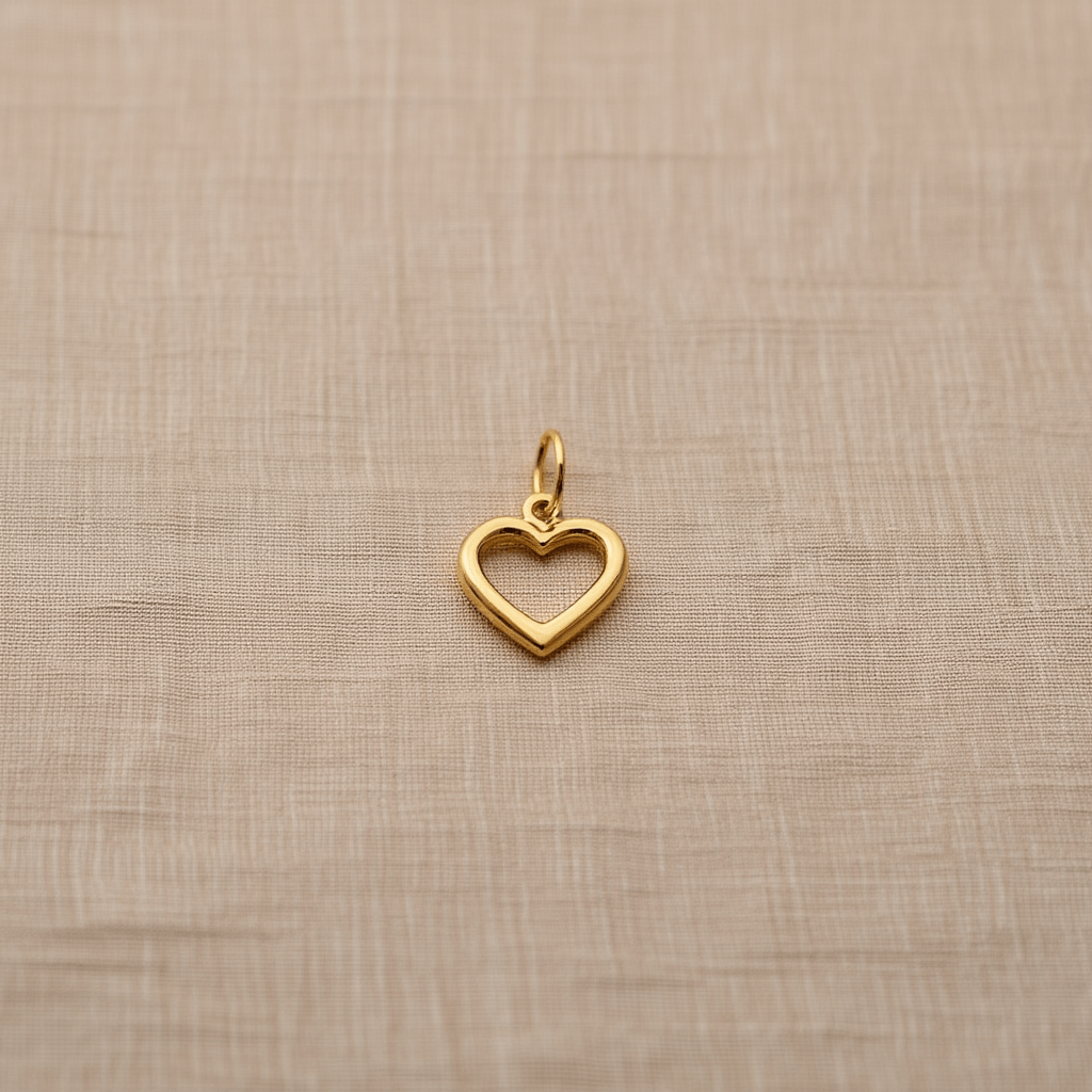 Medalha Coração Aberto em Ouro 19kl (7mm) - Loja do Ouro