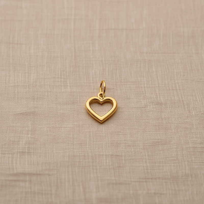 Medalha Coração Aberto em Ouro 19kl (7mm) - Loja do Ouro