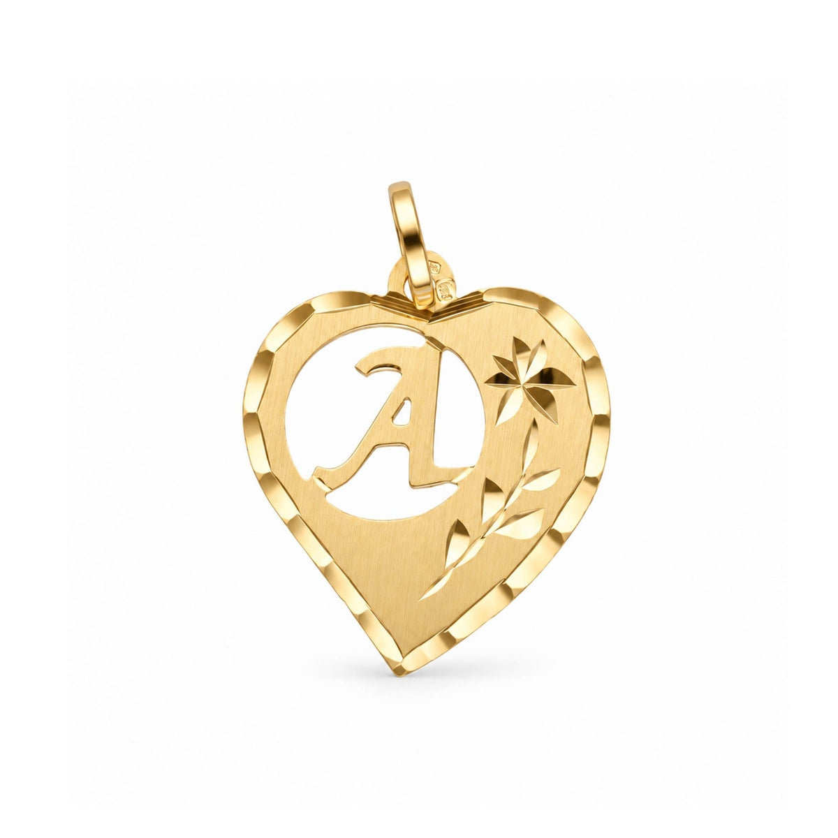 Medalha Coração com Letra A em Ouro 19kl (1,8cm) - Loja do Ouro