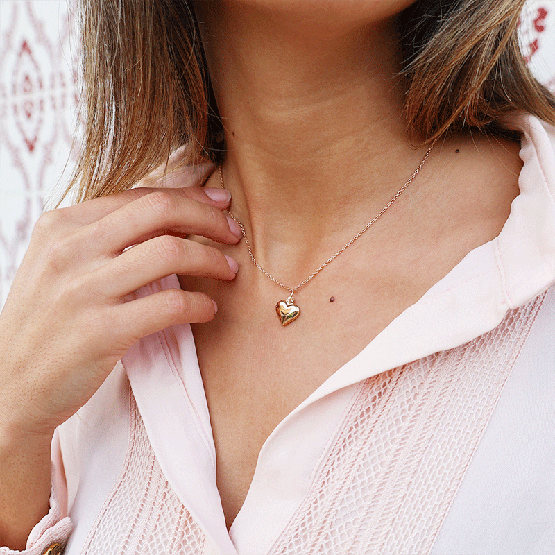 Medalha Coração em Ouro 19kl (9mm) - Loja do Ouro