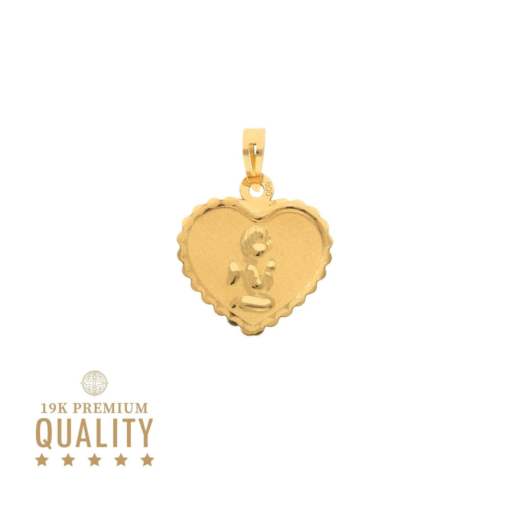 Medalha Coração em Ouro com Anjo da Guarda - Loja do Ouro