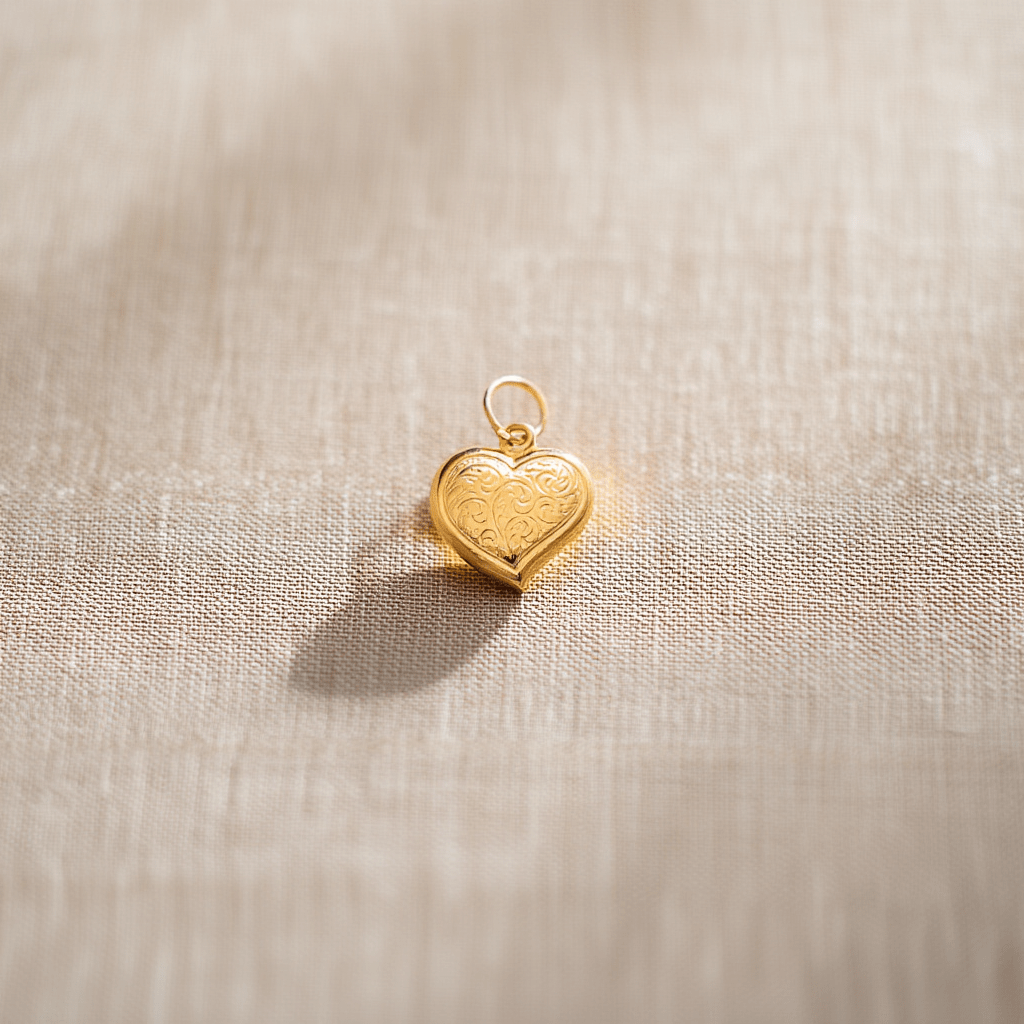 Medalha Coração Floral em Ouro 19kl (1.1cm) - Loja do Ouro