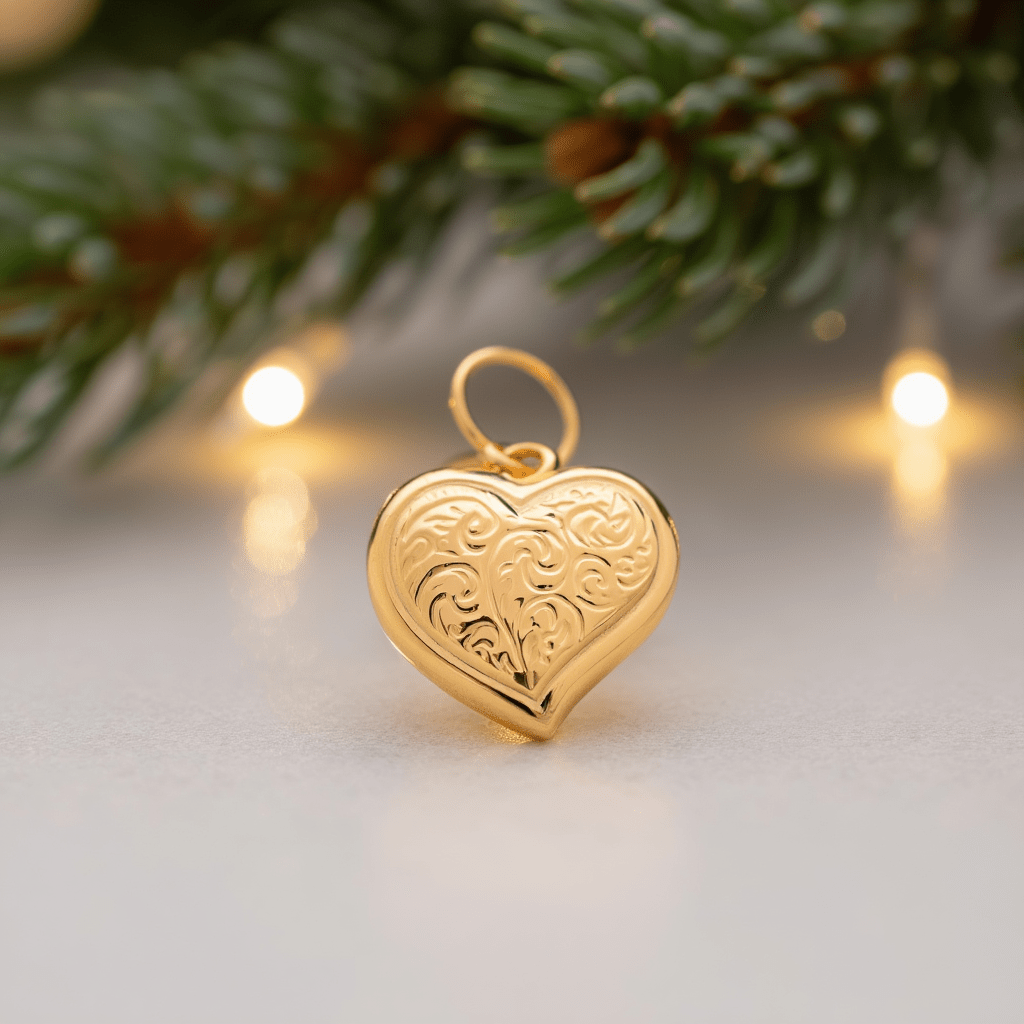 Medalha Coração Floral em Ouro 19kl (1.1cm) - Loja do Ouro