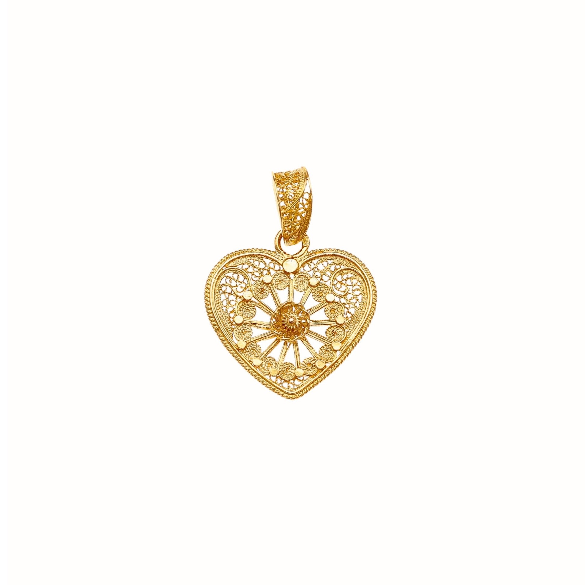 Medalha Coração Rendilhada em Ouro 19kl (1.8cm) - Loja do Ouro