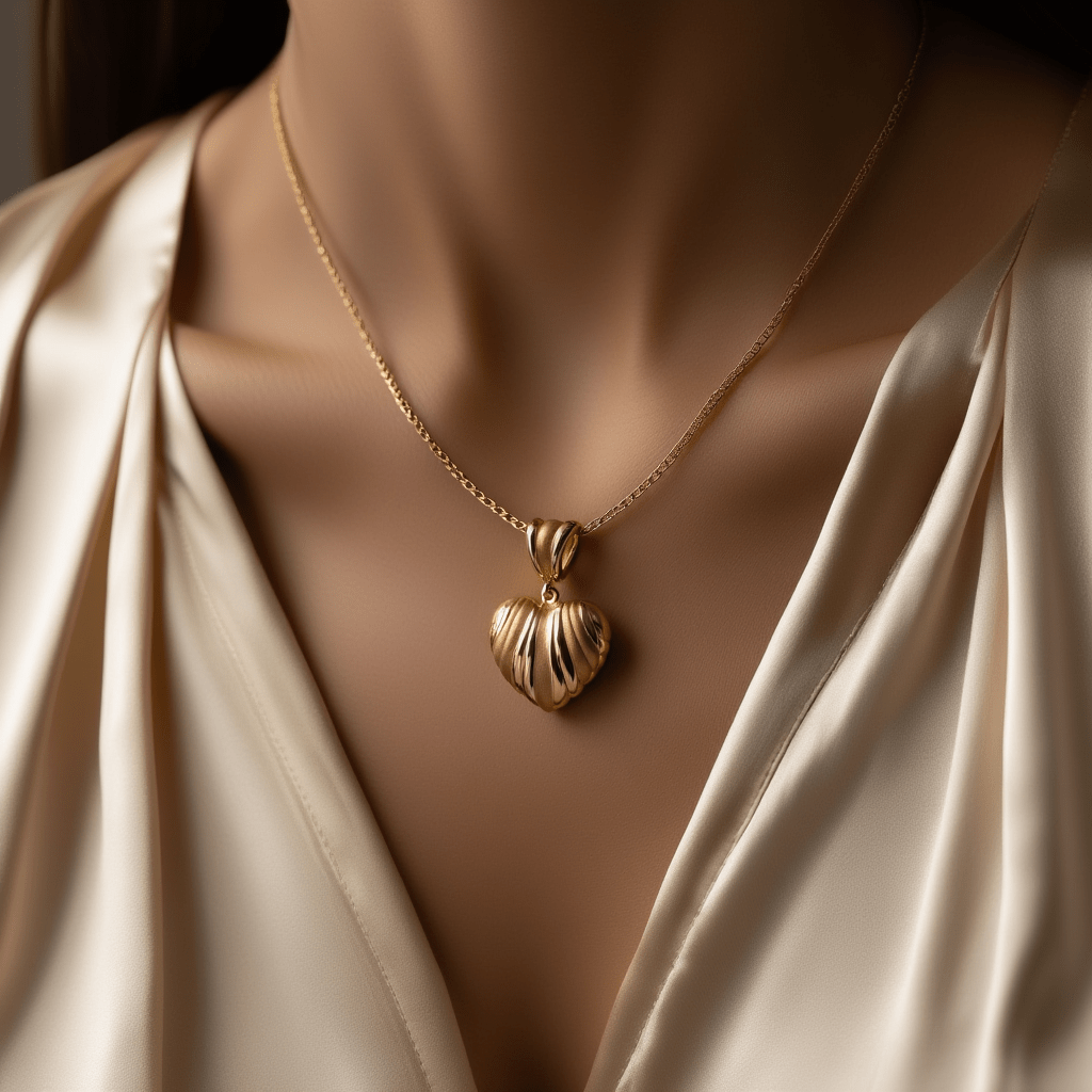 Medalha Coração Riscado em Ouro 19kl (2.5cm) - Loja do Ouro