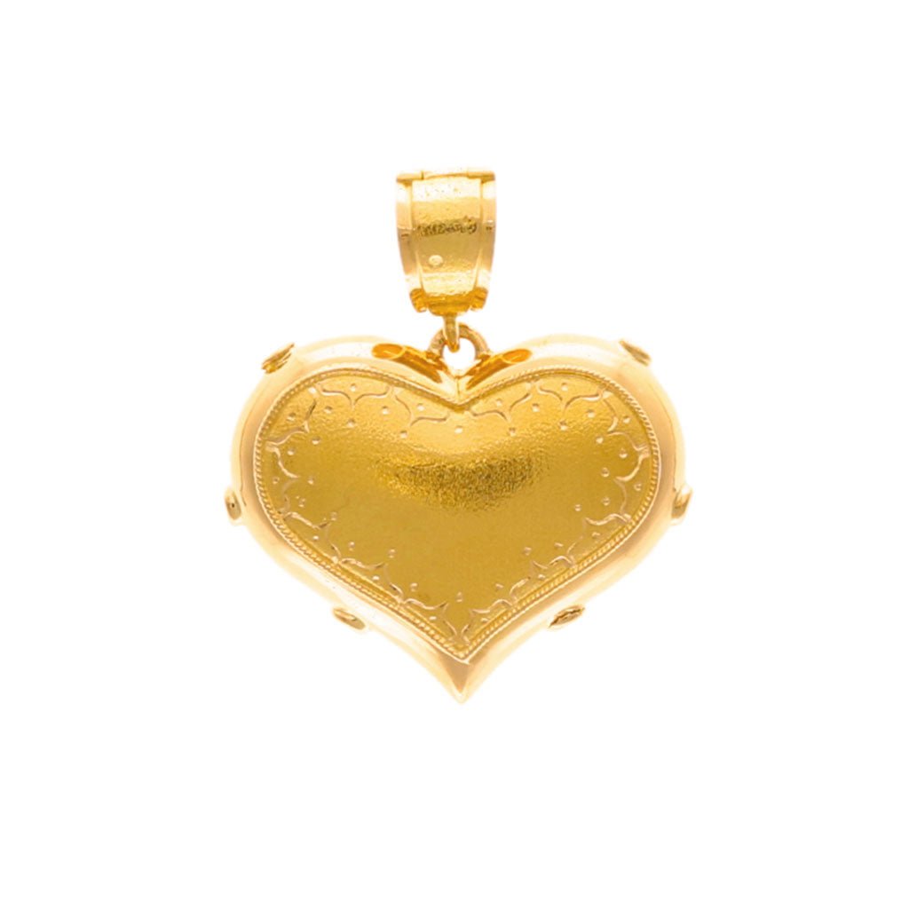 Medalha Coração Trabalhado em Ouro 19kl (2.8cm) - Loja do Ouro