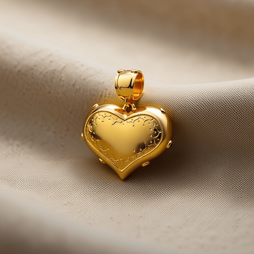 Medalha Coração Trabalhado em Ouro 19kl (2.8cm) - Loja do Ouro
