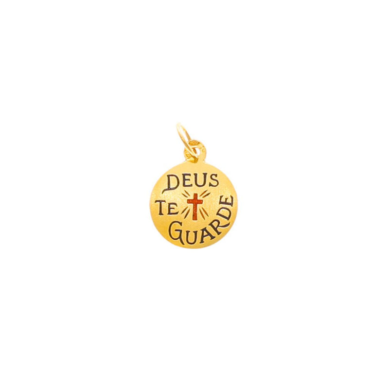 Medalha "Deus te Guarde "em Ouro 19kl (1cm) - Loja do Ouro