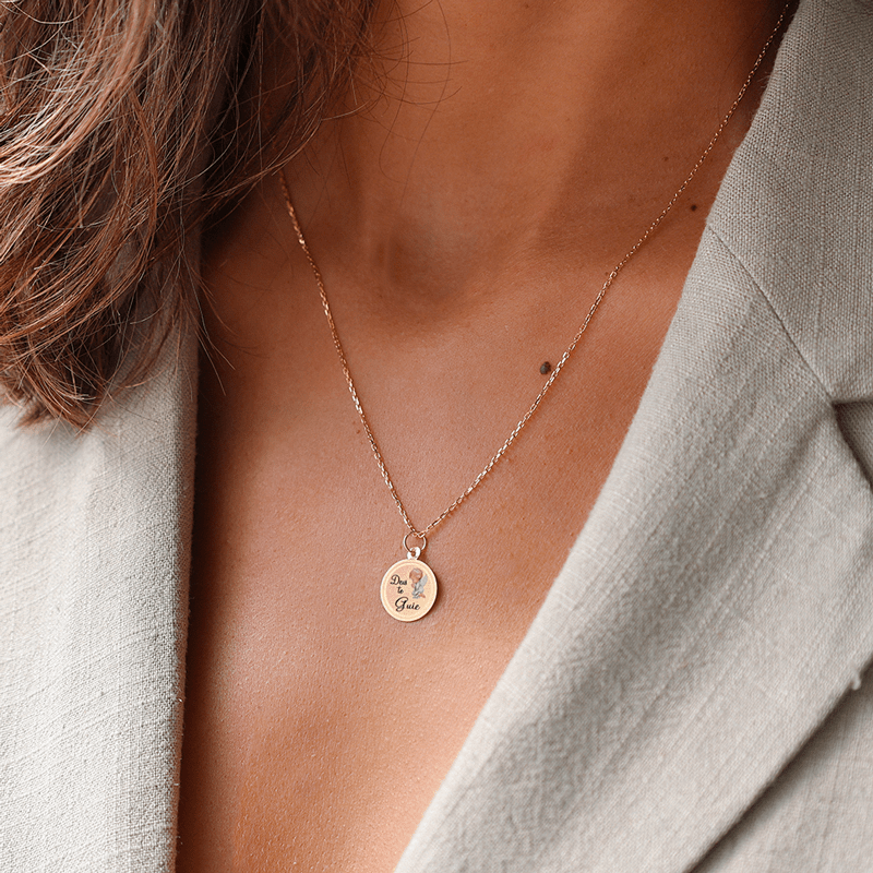 Medalha "Deus te Guie" em Ouro 19kl (1.1cm) - Loja do Ouro