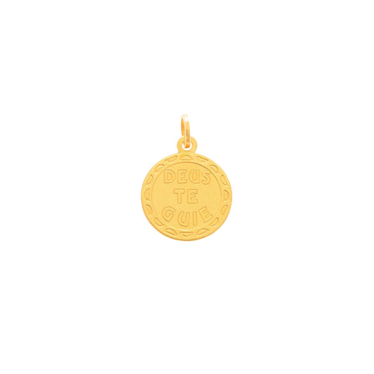 Medalha "Deus te Guie "em Ouro 19kl (1.4cm) - Loja do Ouro