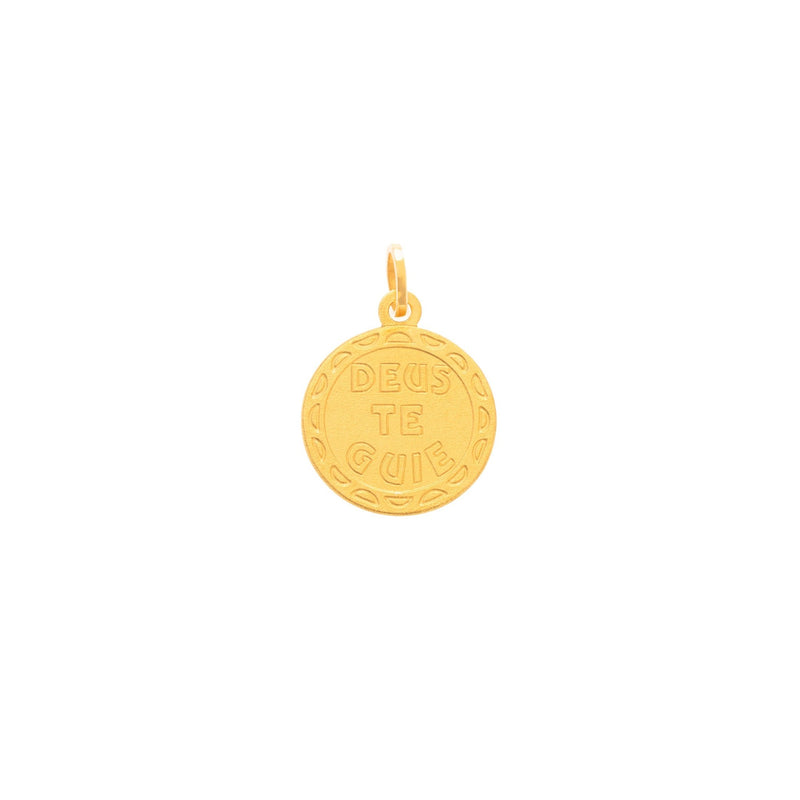 Medalha "Deus te Guie "em Ouro 19kl (1.4cm) - Loja do Ouro