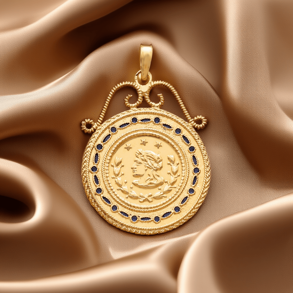 Medalha Dola em Ouro 19kl com Esmalte (3.48cm) - Loja do Ouro