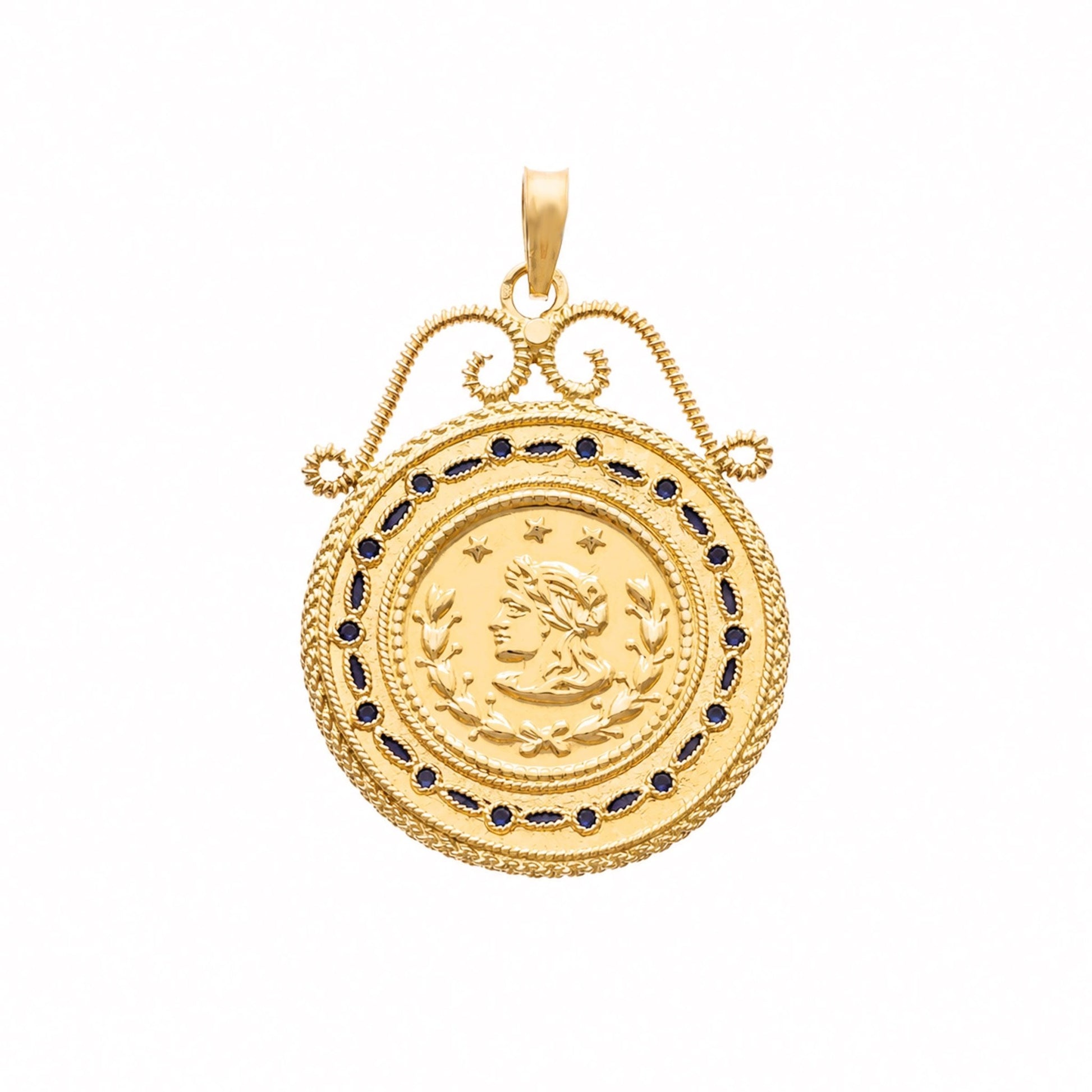 Medalha Dola em Ouro 19kl com Esmalte (3.48cm) - Loja do Ouro