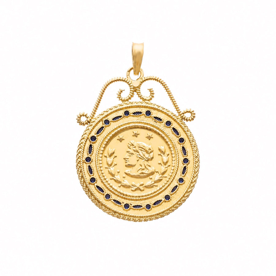 Medalha Dola em Ouro 19kl com Esmalte (3.48cm) - Loja do Ouro