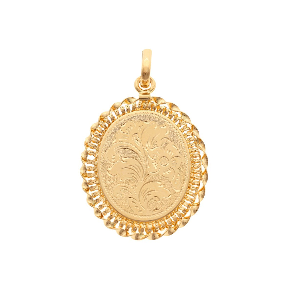 Medalha Dona Flor em Ouro com Aro Rendilhado - Loja do Ouro