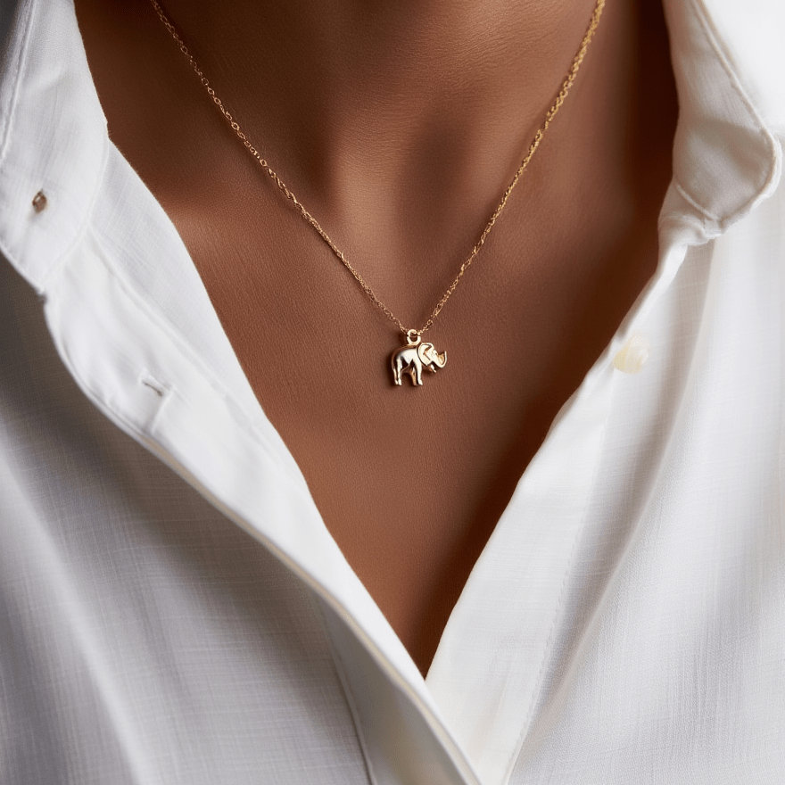 Medalla del Elefante en oro de 19 kl (9mm) - Gold Store Premium