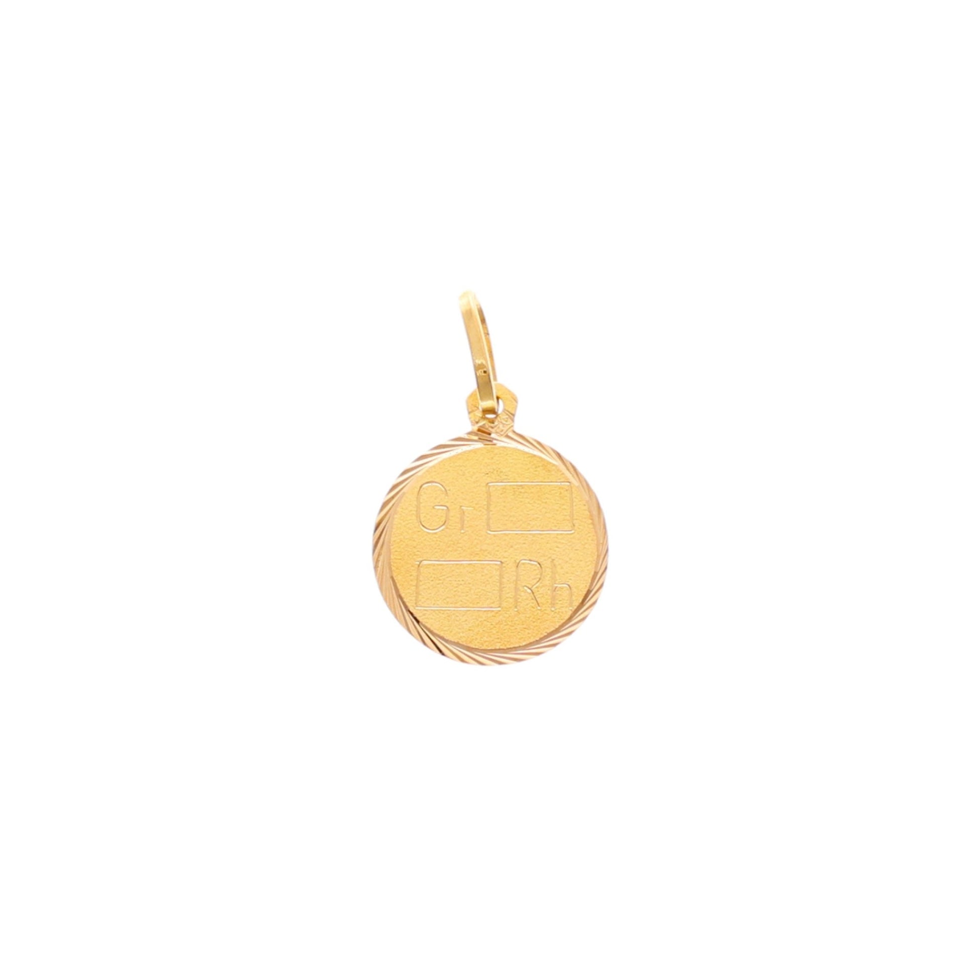 Medalha em Ouro 19kl com Grupo Sanguíneo (1.2cm) - Loja do Ouro