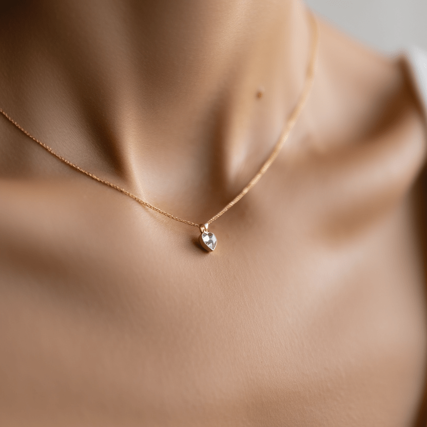 Medalha em Ouro 19kl com Zirconia Coração (1.1cm) - Loja do Ouro