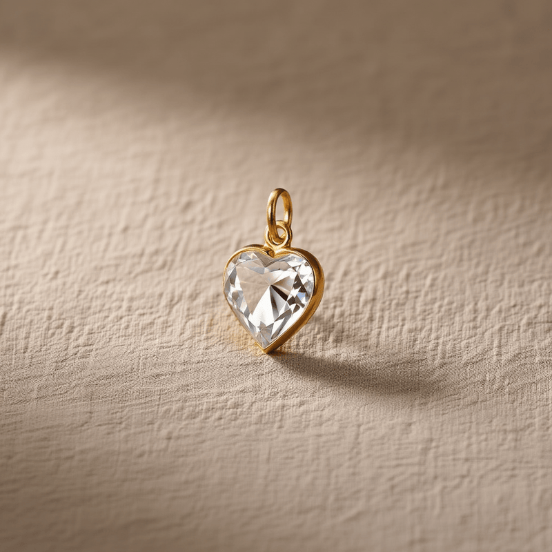 Medalha em Ouro 19kl com Zirconia Coração (1.1cm) - Loja do Ouro