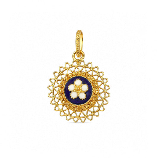 Medalha em Ouro de 19kl com Caramujos e Esmalte Colorido (1.9cm) - Loja do Ouro