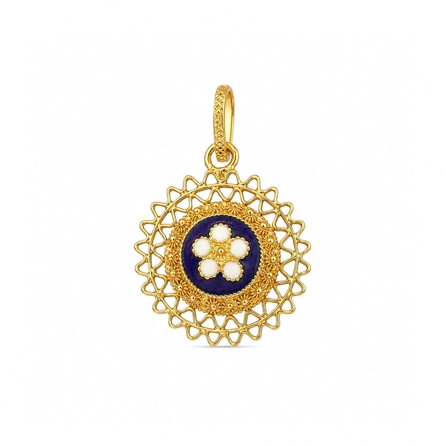 Medalha em Ouro de 19kl com Caramujos e Esmalte Colorido (1.9cm) - Loja do Ouro