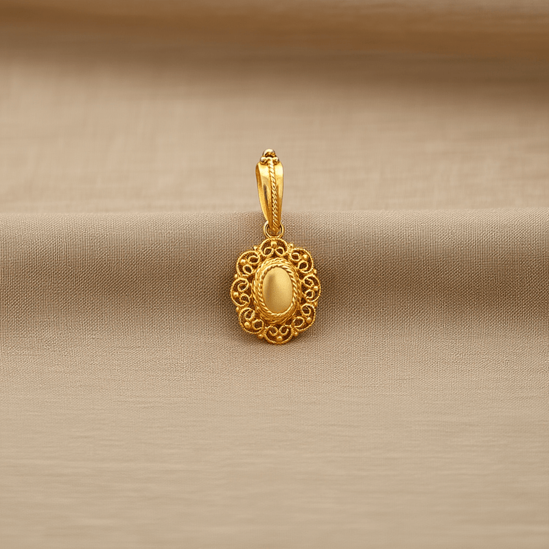 Medalha Flor Rendilhada em Ouro de 18kl - Loja do Ouro