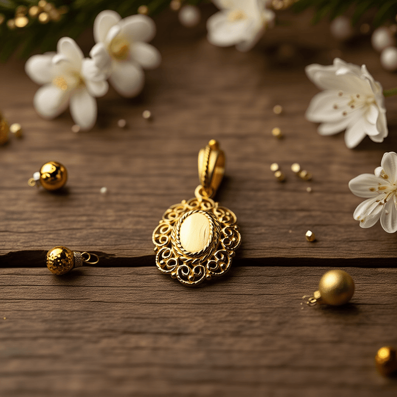 Medalha Flor Rendilhada em Ouro de 18kl - Loja do Ouro