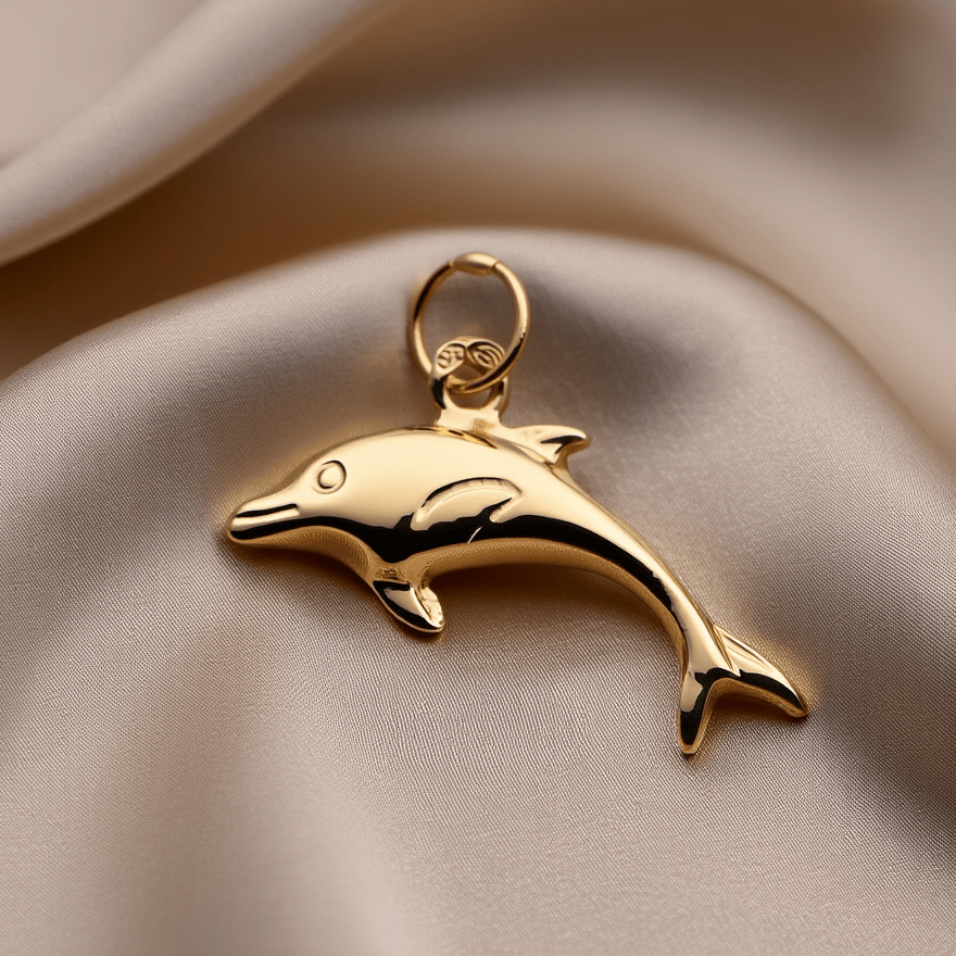 Medalha Golfinho em Ouro 19kl (1.9cm) - Loja do Ouro