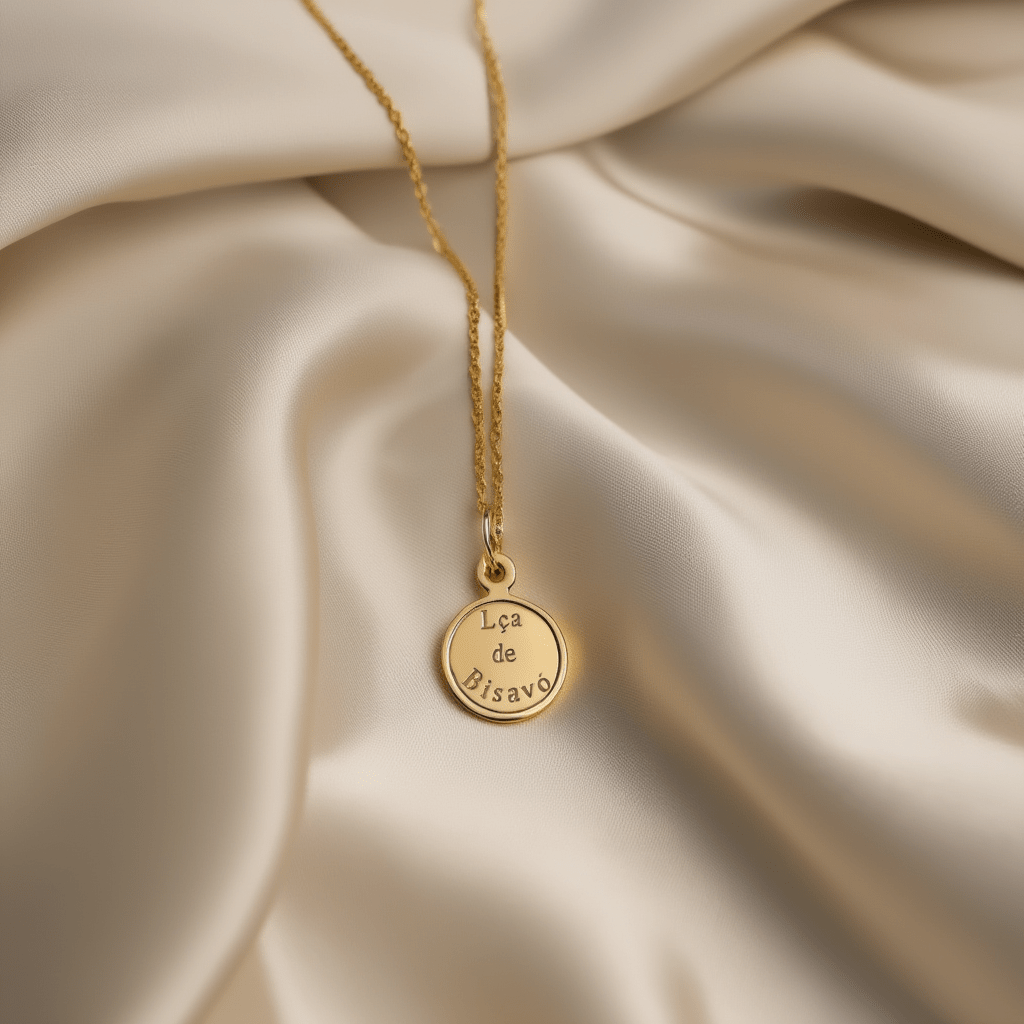 Medalha "Lça de Bisavó" em Ouro 19kl (1cm) - Loja do Ouro