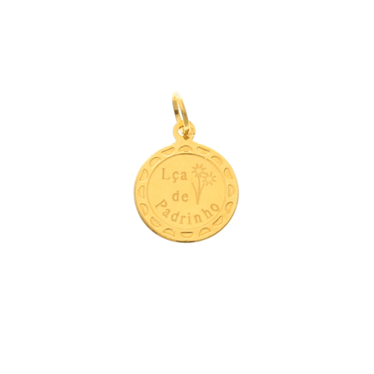 Medalha “Lça de Padrinho” em Ouro 19kl (1.4cm) - Loja do Ouro