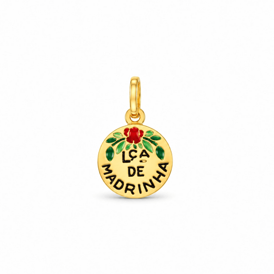 Medalha Lembrança de Madrinha em Ouro 19kl (0.88cm) - Loja do Ouro