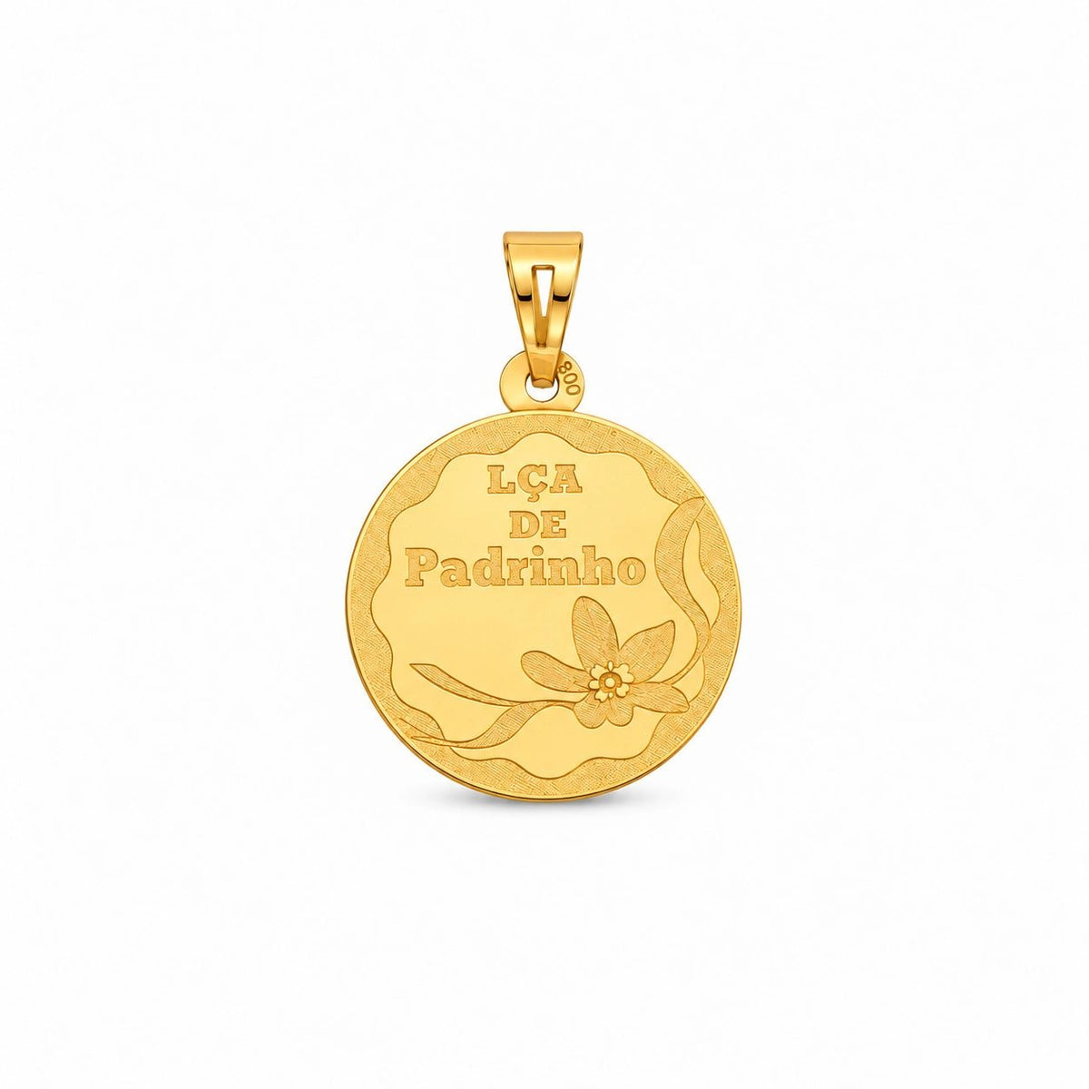 Medalha Lembrança de Padrinho em Ouro 19kl (1.4cm) - Loja do Ouro