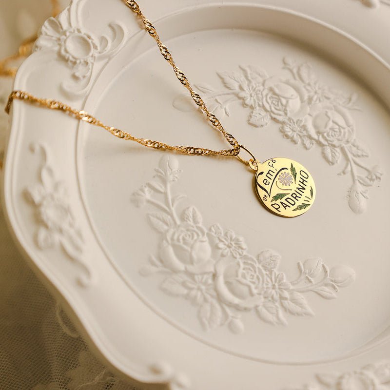 Medalha "Lemça de Padrinho" em Ouro 19kl (1.55cm) - Loja do Ouro