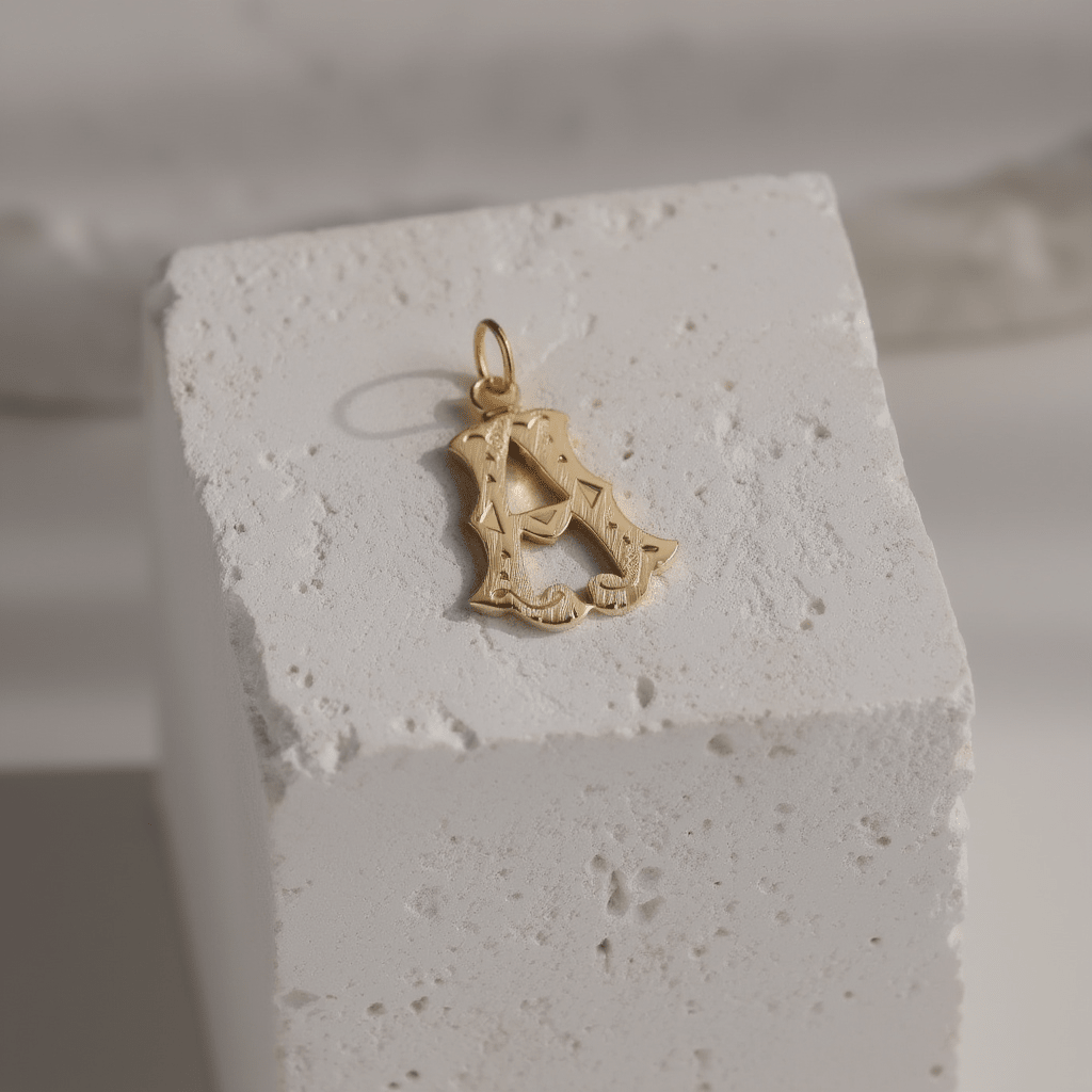 Medalha Letra “A” em Ouro 19kl com Efeito Raiado (1.4cm) - Loja do Ouro