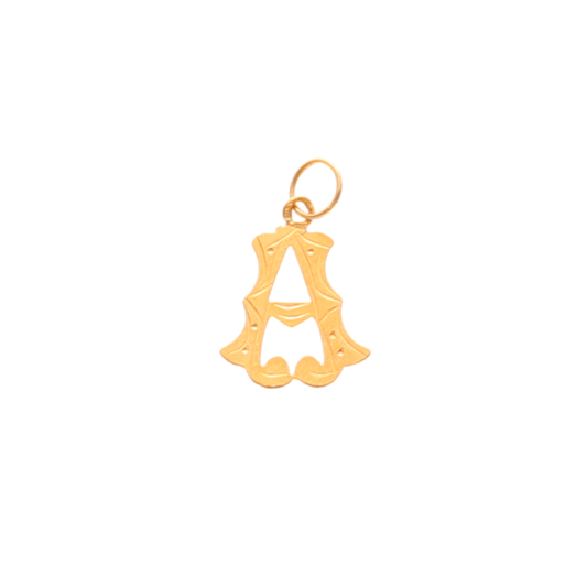 Medalha Letra A Raiada em Ouro de 19kl (1.4cm) - Loja do Ouro