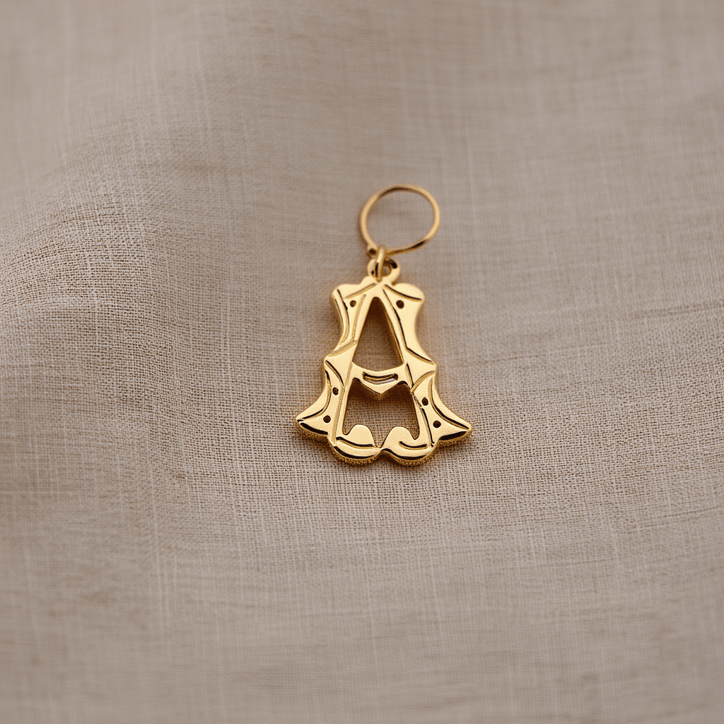 Medalha Letra A Raiada em Ouro de 19kl (1.4cm) - Loja do Ouro