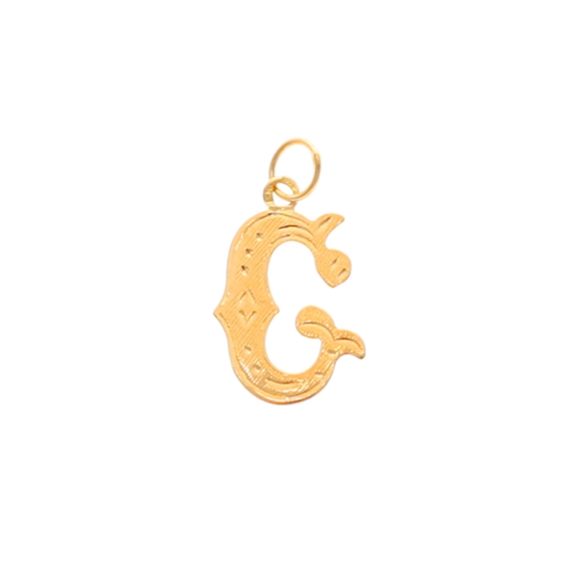 Medalha Letra G Raiada em Ouro de 19kl (1.5cm) - Loja do Ouro