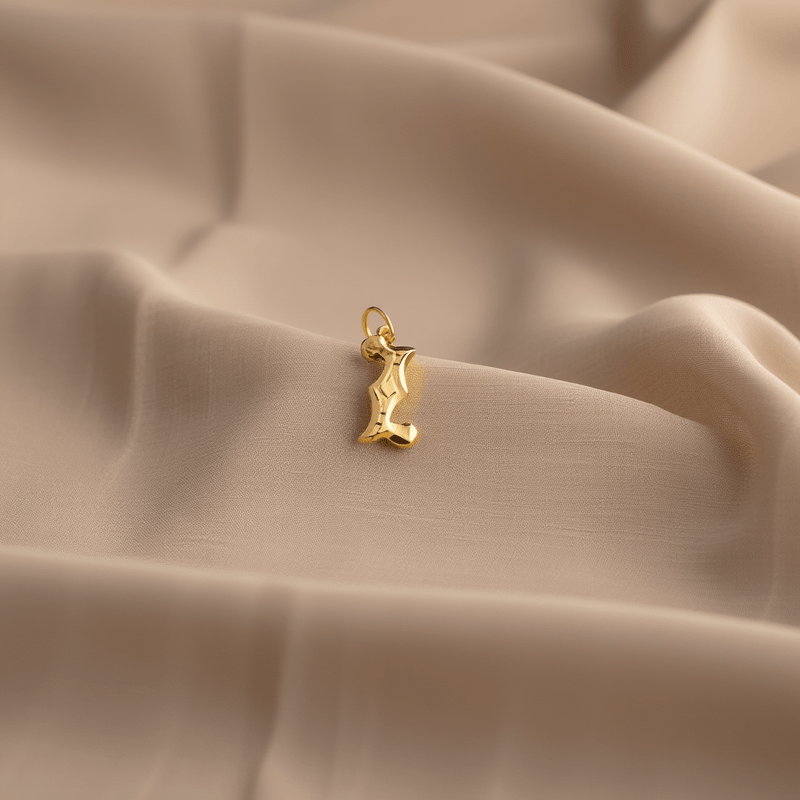 Medalha Letra I Raiada em Ouro de 19kl (1.2cm) - Loja do Ouro