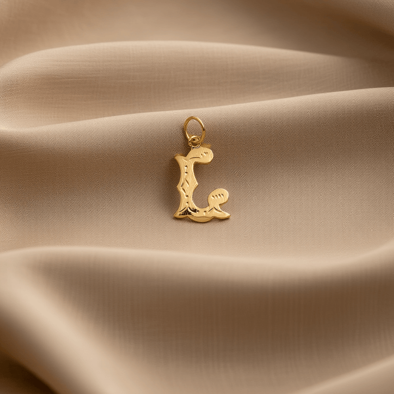 Medalha Letra L Raiada em Ouro de 19kl (1.5cm) - Loja do Ouro