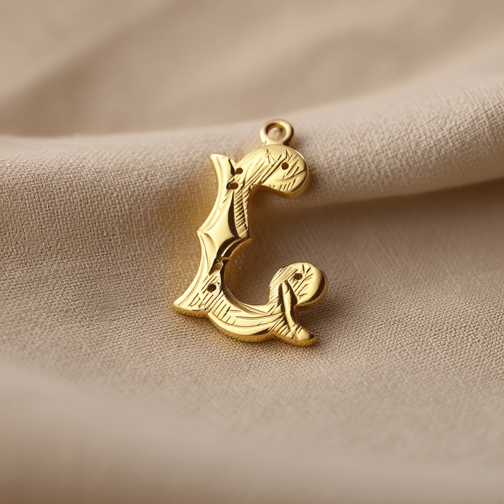 Medalha Letra L Raiada em Ouro de 19kl (1.5cm) - Loja do Ouro