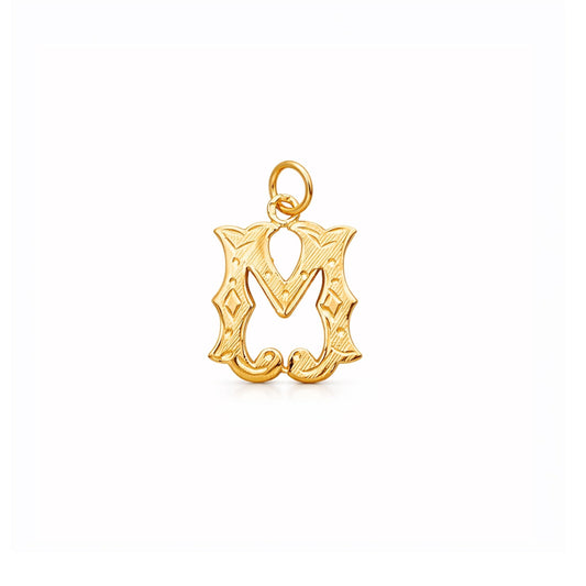 Medalha Letra M Raiada em Ouro de 19kl (1.43cm) - Loja do Ouro