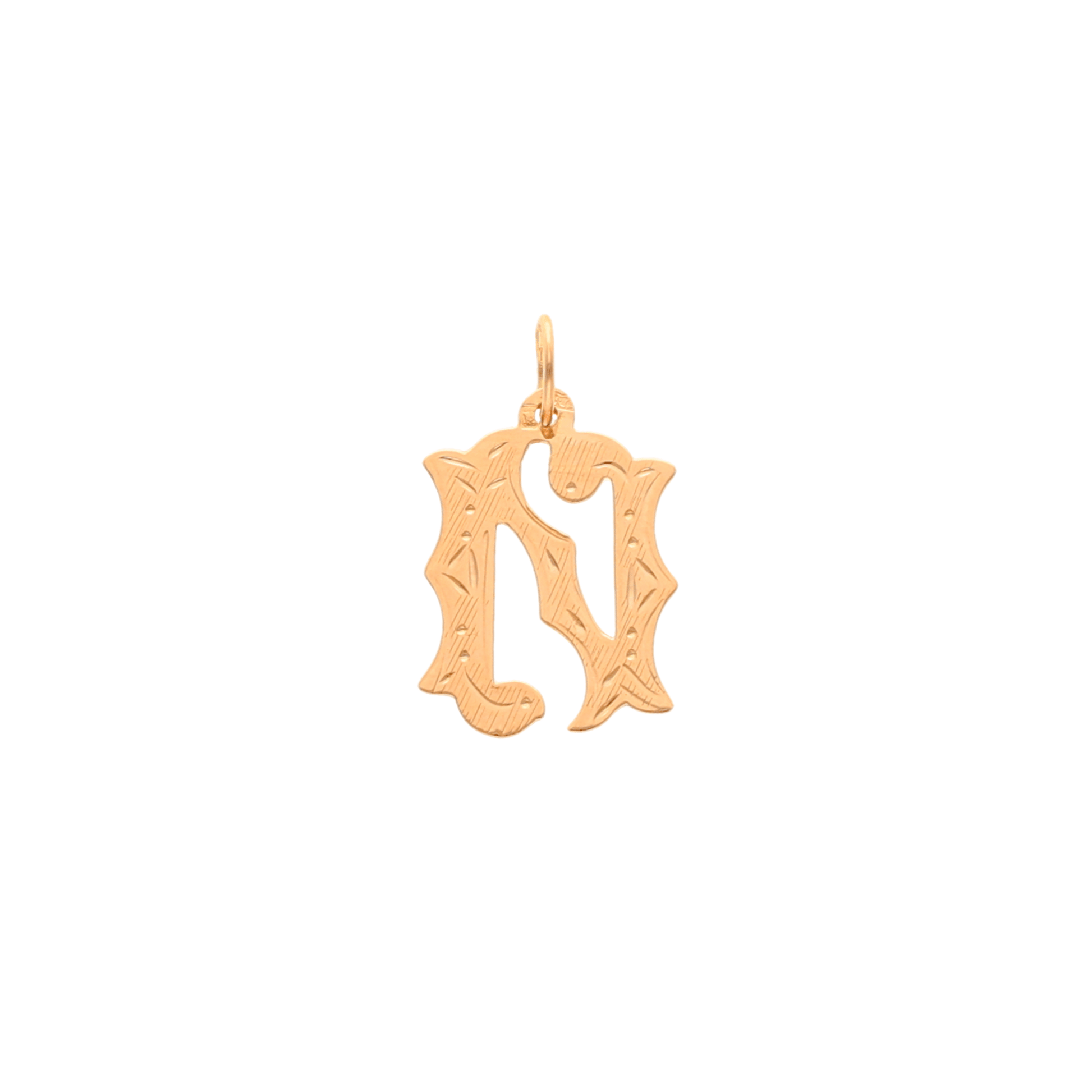 Medalha Letra N Raiada em Ouro de 19kl (1.5cm) - Loja do Ouro