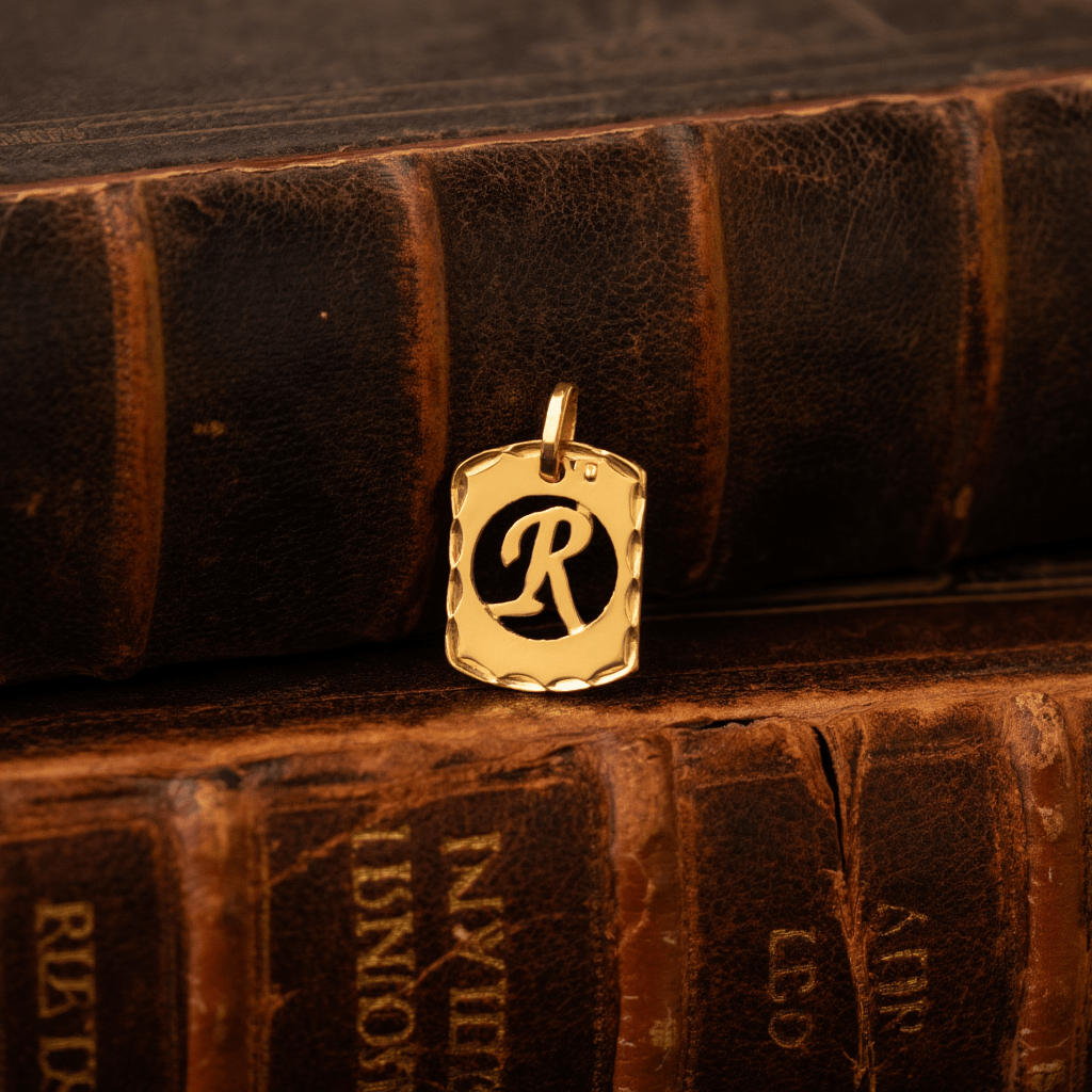 Medalha Letra R em Ouro de 19kl (1.5cm) - Loja do Ouro