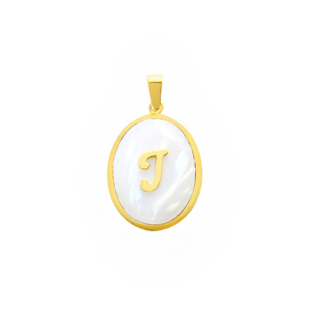 Medalla de Nácar con la letra "J" en oro de 19 kl (2 cm) - Gold Store Premium