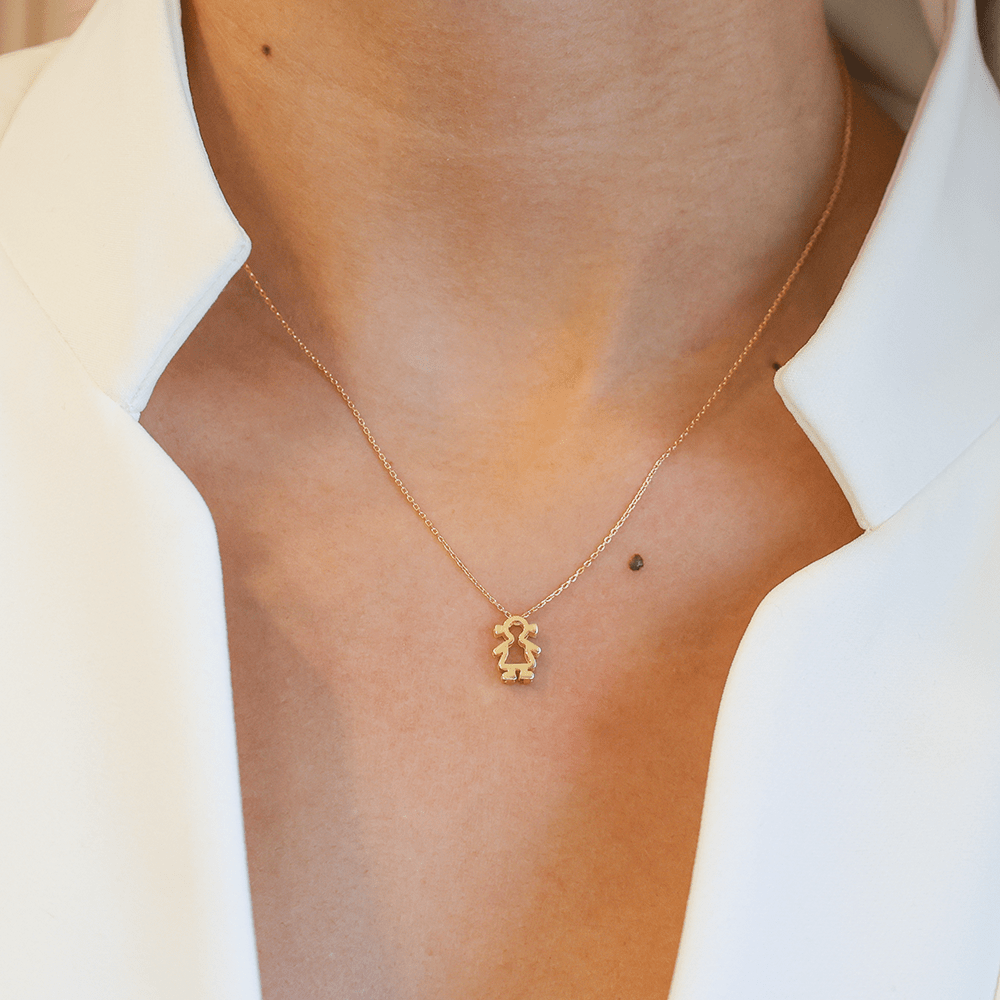 Medalha Menina em Ouro 19kl (1cm) - Loja do Ouro