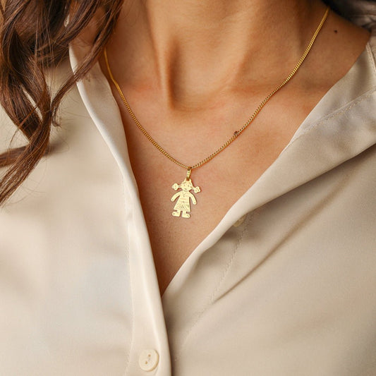 Medalha Menina em Ouro 19kl (2cm) - Loja do Ouro