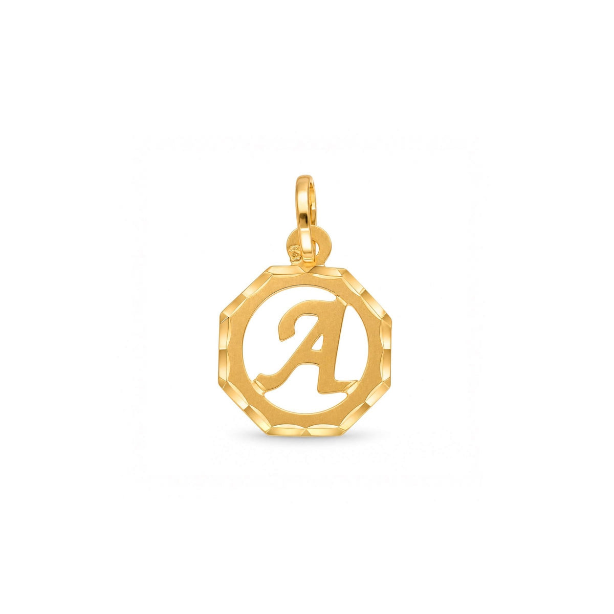 Medalha Octogonal com Letra A em Ouro 19kl (1,21 cm) - Loja do Ouro