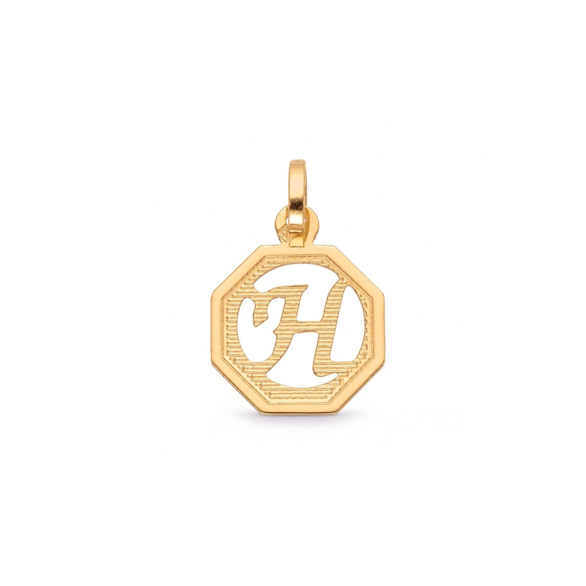Medalha Octogonal com Letra H em Ouro 19kl (1,22cm) - Loja do Ouro