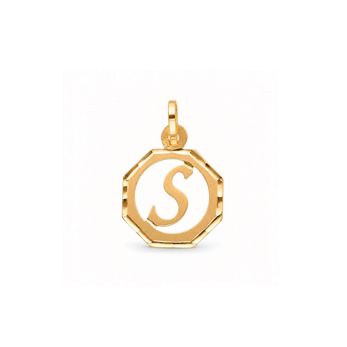 Medalha Octogonal com Letra S em Ouro 19kl (1,19 cm) - Loja do Ouro